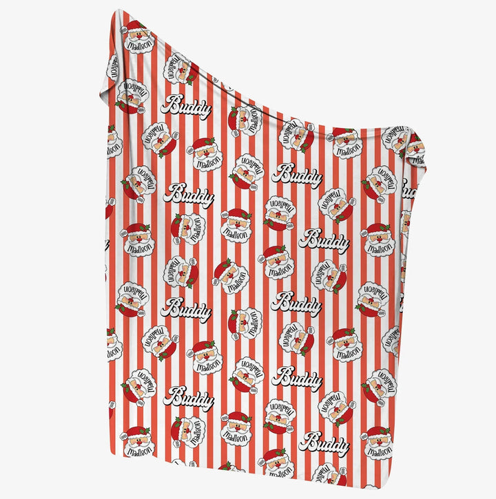 Christmas Santa Claus Custom Name Buddy Bamboo Swaddle Blanket