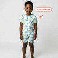 Template Zweiteiliges Pyjama-Set mit kurzen Ärmeln und Shorts