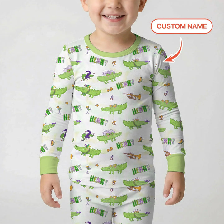 Zweiteiliges Langarm-Pyjama-Set mit Sommerfrüchten