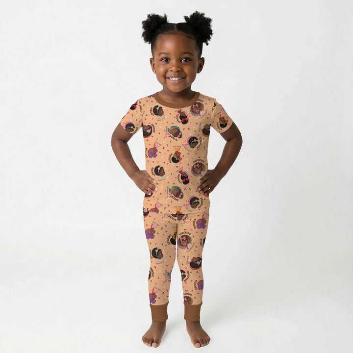 Zweiteiliges, kurzärmliges Pyjama-Set mit Marienkäfern