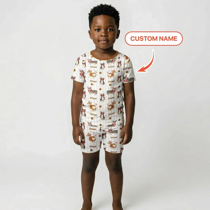 Zweiteiliges Pyjama-Set mit kurzen Ärmeln und Shorts im Sommer-Design