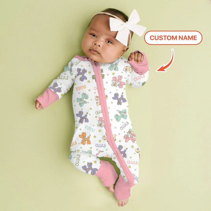 Custom Name Balloon Dog Bamboo Convertible Zippy