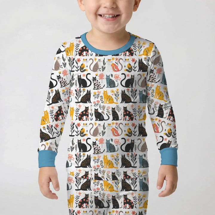 Zweiteiliges Langarm-Pyjama-Set mit Sommerfrüchten