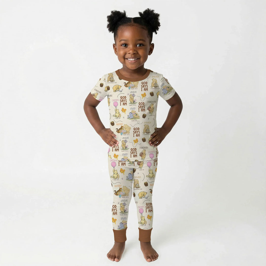 Zweiteiliges, kurzärmliges Pyjama-Set mit Marienkäfern