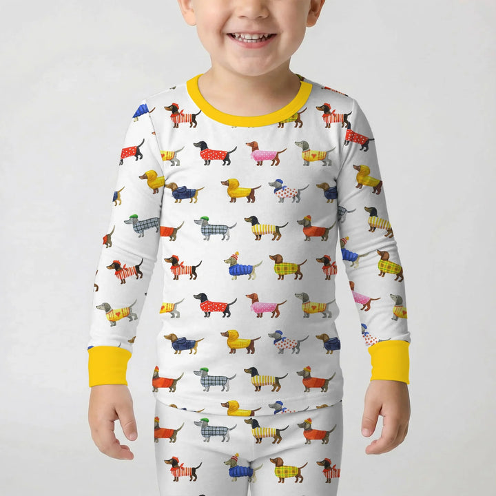 Dachshund Fashion Winnier Bamboo Two Piece Long Sleeve Pajama Set