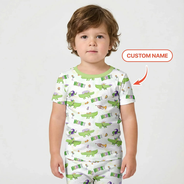 Zweiteiliges Pyjama-Set mit kurzen Ärmeln und Shorts im Sommer-Design
