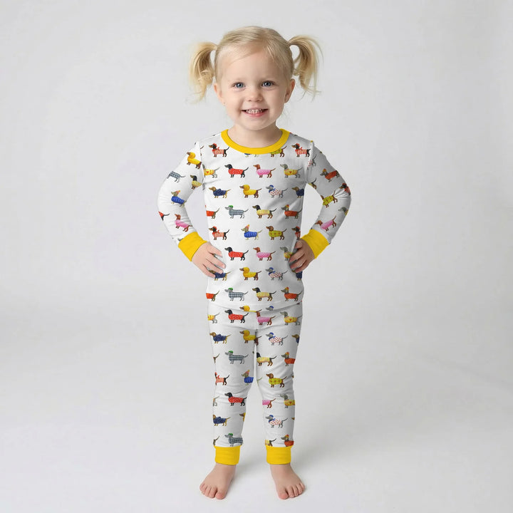 Dachshund Fashion Winnier Bamboo Two Piece Long Sleeve Pajama Set