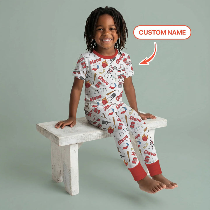 Zweiteiliges, kurzärmliges Pyjama-Set mit Marienkäfern