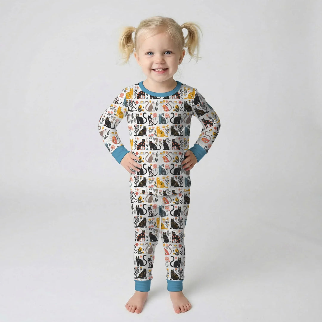 Zweiteiliges Langarm-Pyjama-Set mit Sommerfrüchten