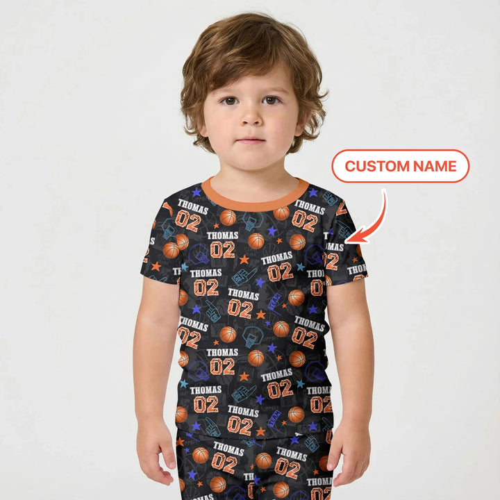 Zweiteiliges Pyjama-Set mit kurzen Ärmeln und Shorts im Sommer-Design
