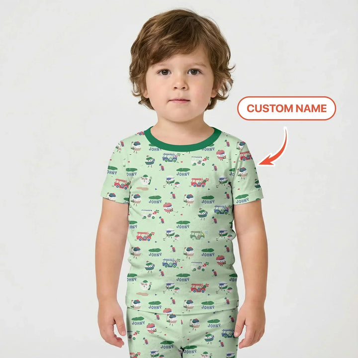 Zweiteiliges Pyjama-Set mit kurzen Ärmeln und Shorts im Sommer-Design