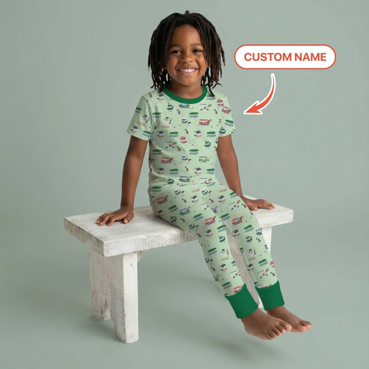 Zweiteiliges, kurzärmliges Pyjama-Set mit Marienkäfern