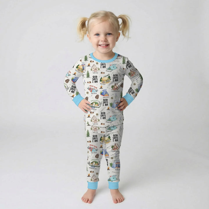 Zweiteiliges Langarm-Pyjama-Set mit Sommerfrüchten