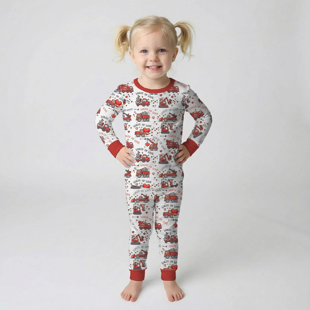 Zweiteiliges Langarm-Pyjama-Set mit Sommerfrüchten