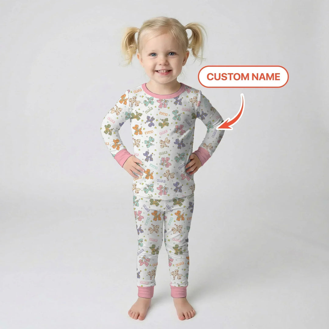 Zweiteiliges Langarm-Pyjama-Set mit Sommerfrüchten