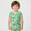 Lucky Vibes Shamrock Bamboo Two Piece Short Sleeve Shorts Pajama Set