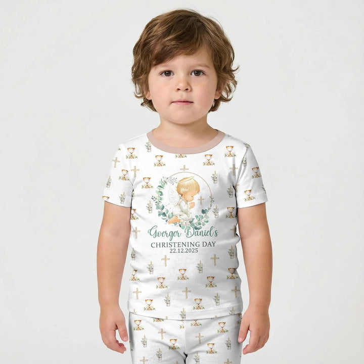 Zweiteiliges Pyjama-Set mit kurzen Ärmeln und Shorts im Sommer-Design