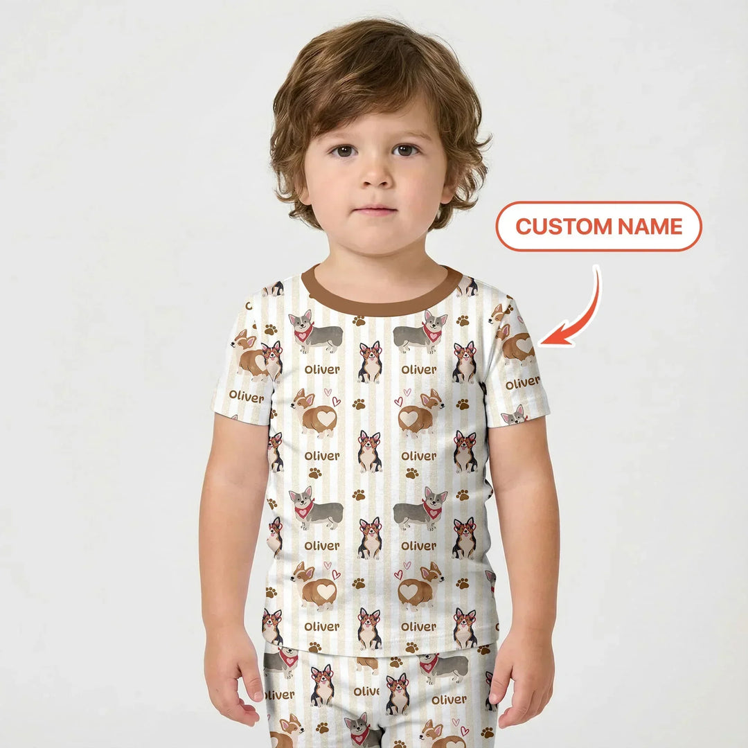 Zweiteiliges Pyjama-Set mit kurzen Ärmeln und Shorts im Sommer-Design
