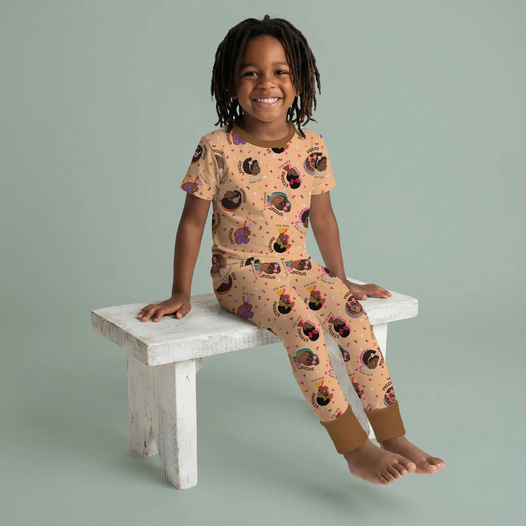 Zweiteiliges, kurzärmliges Pyjama-Set mit Marienkäfern