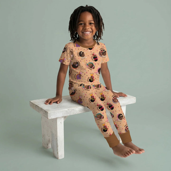 Zweiteiliges, kurzärmliges Pyjama-Set mit Marienkäfern