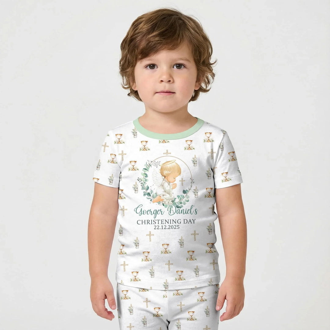 Zweiteiliges Pyjama-Set mit kurzen Ärmeln und Shorts im Sommer-Design