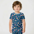 Template Zweiteiliges Pyjama-Set mit kurzen Ärmeln und Shorts