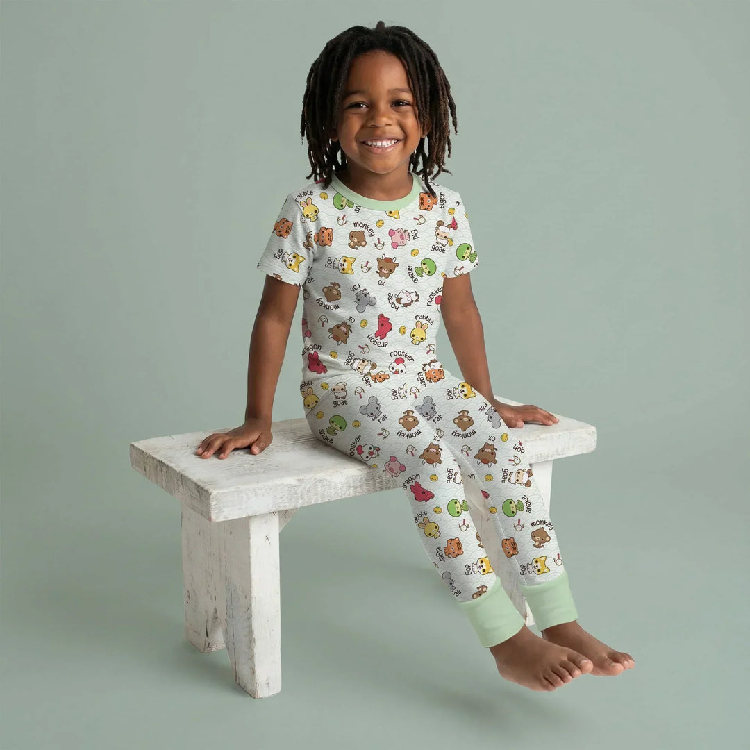 Zweiteiliges, kurzärmliges Pyjama-Set mit Marienkäfern