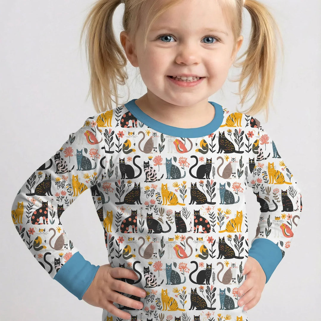 Zweiteiliges Langarm-Pyjama-Set mit Sommerfrüchten