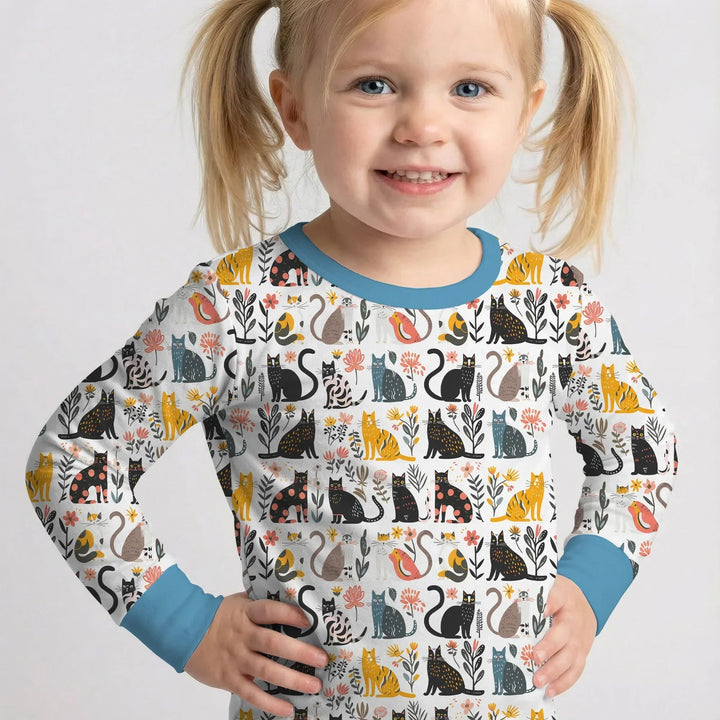 Zweiteiliges Langarm-Pyjama-Set mit Sommerfrüchten
