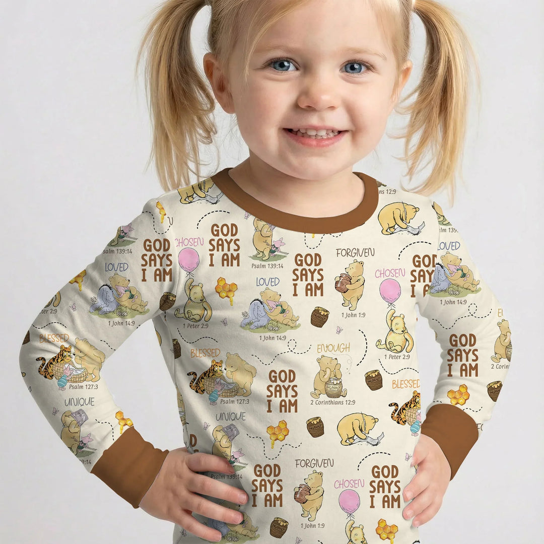 Zweiteiliges Langarm-Pyjama-Set mit Sommerfrüchten