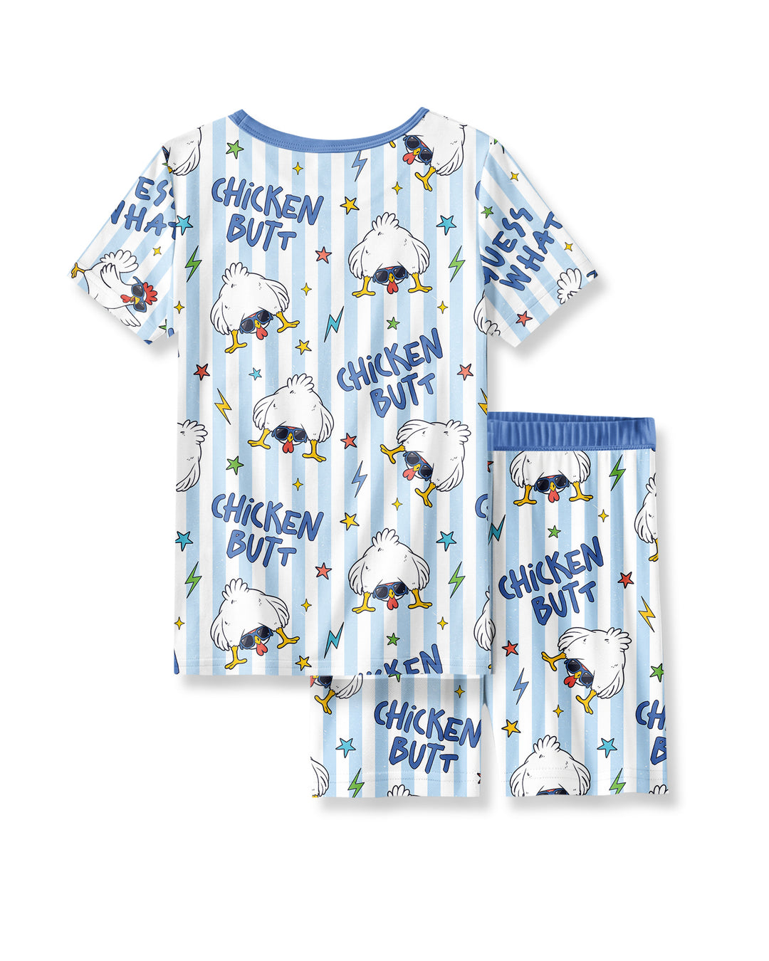 Guess What? Chicken Butt! Bamboo Two Piece Short Sleeve Shorts Pajama Set