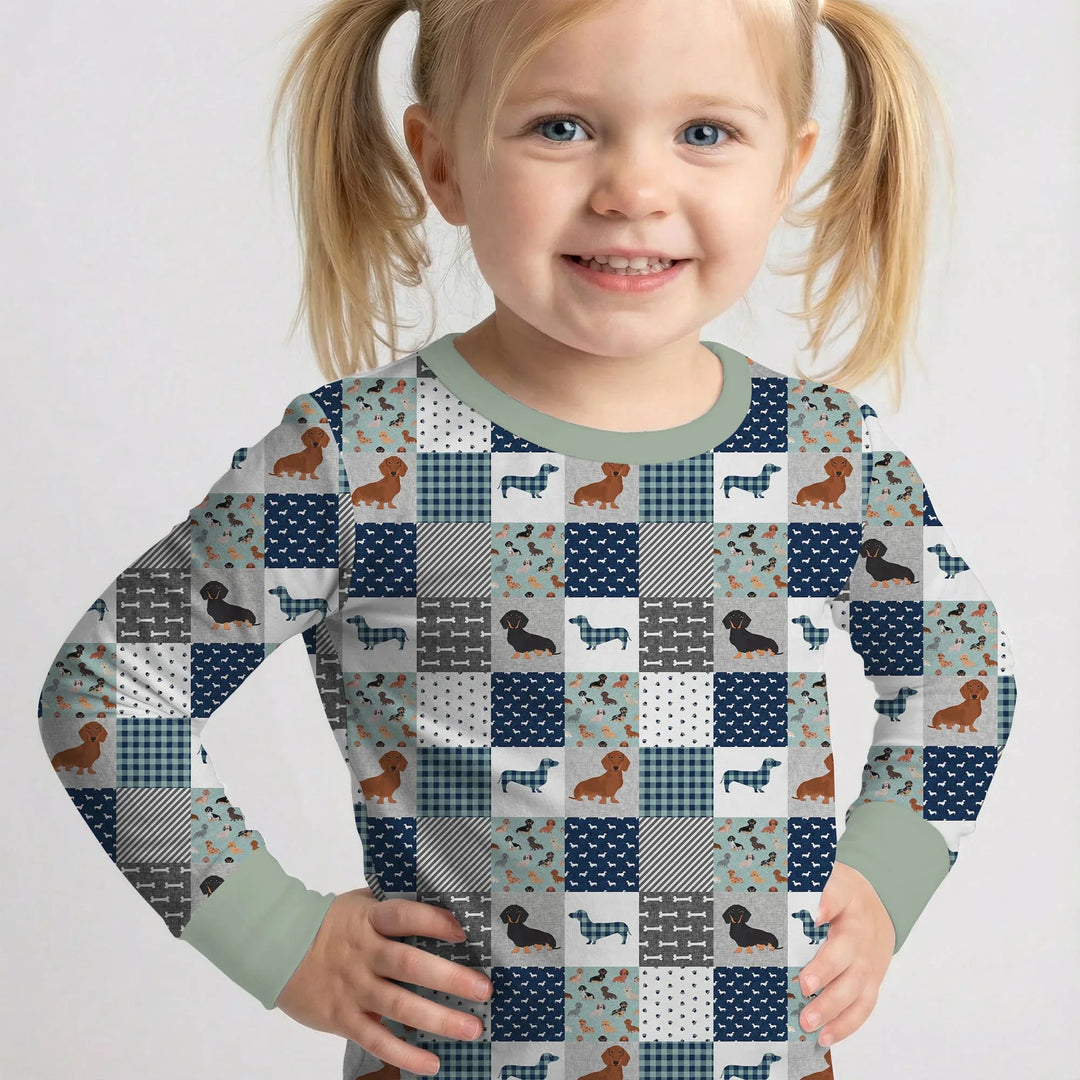 Zweiteiliges Langarm-Pyjama-Set mit Sommerfrüchten