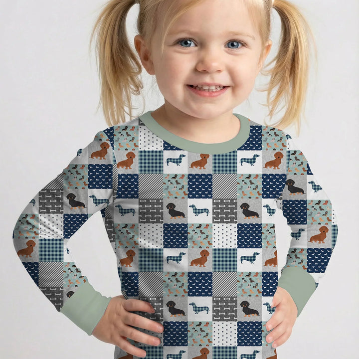 Zweiteiliges Langarm-Pyjama-Set mit Sommerfrüchten