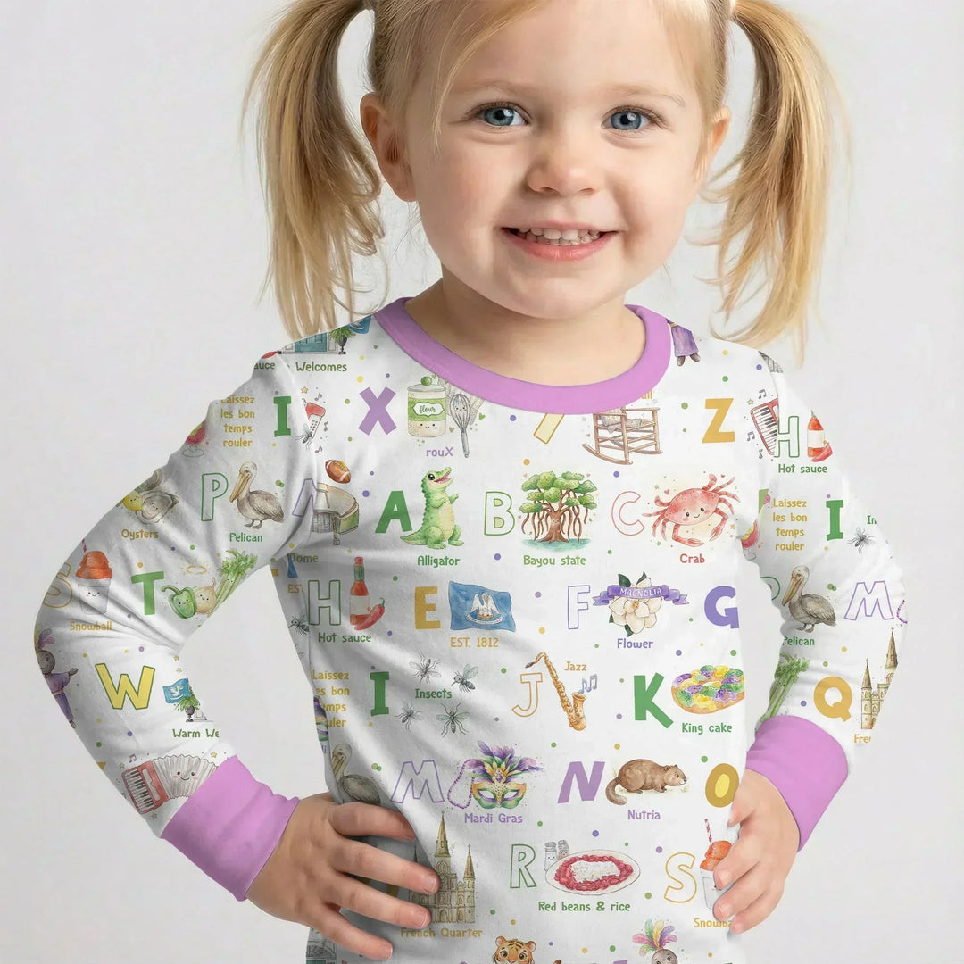 Zweiteiliges Langarm-Pyjama-Set mit Sommerfrüchten