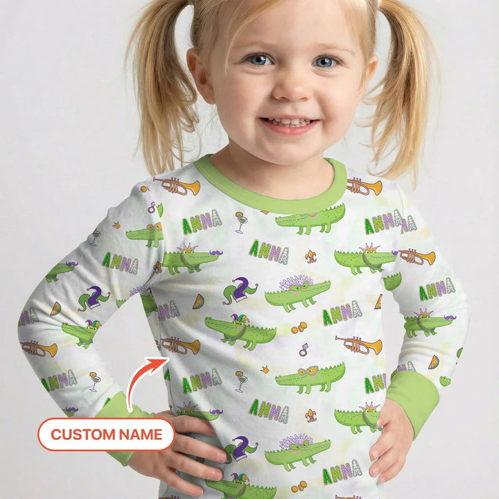 Zweiteiliges Langarm-Pyjama-Set mit Sommerfrüchten
