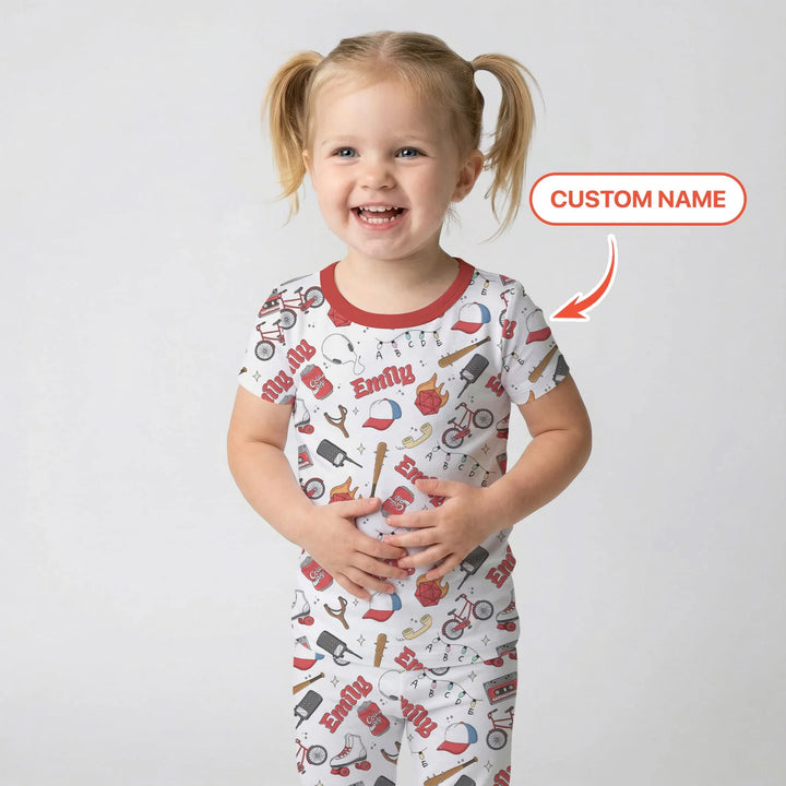 Zweiteiliges, kurzärmliges Pyjama-Set mit Marienkäfern