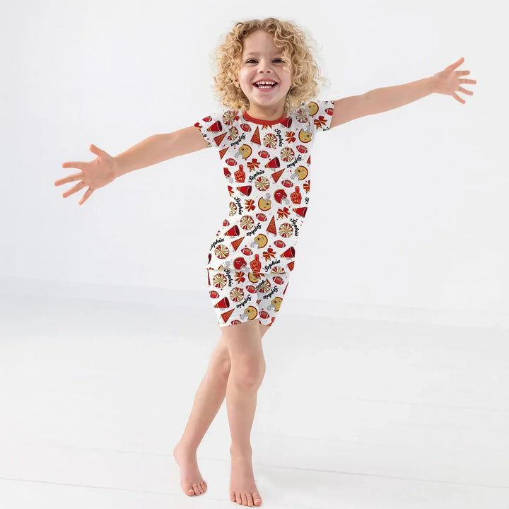 Zweiteiliges Pyjama-Set mit kurzen Ärmeln und Shorts im Sommer-Design