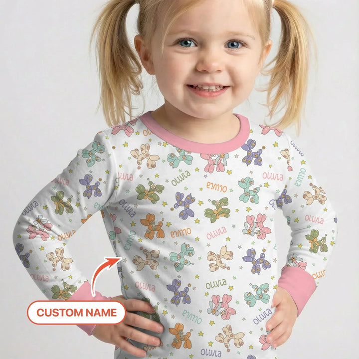 Zweiteiliges Langarm-Pyjama-Set mit Sommerfrüchten