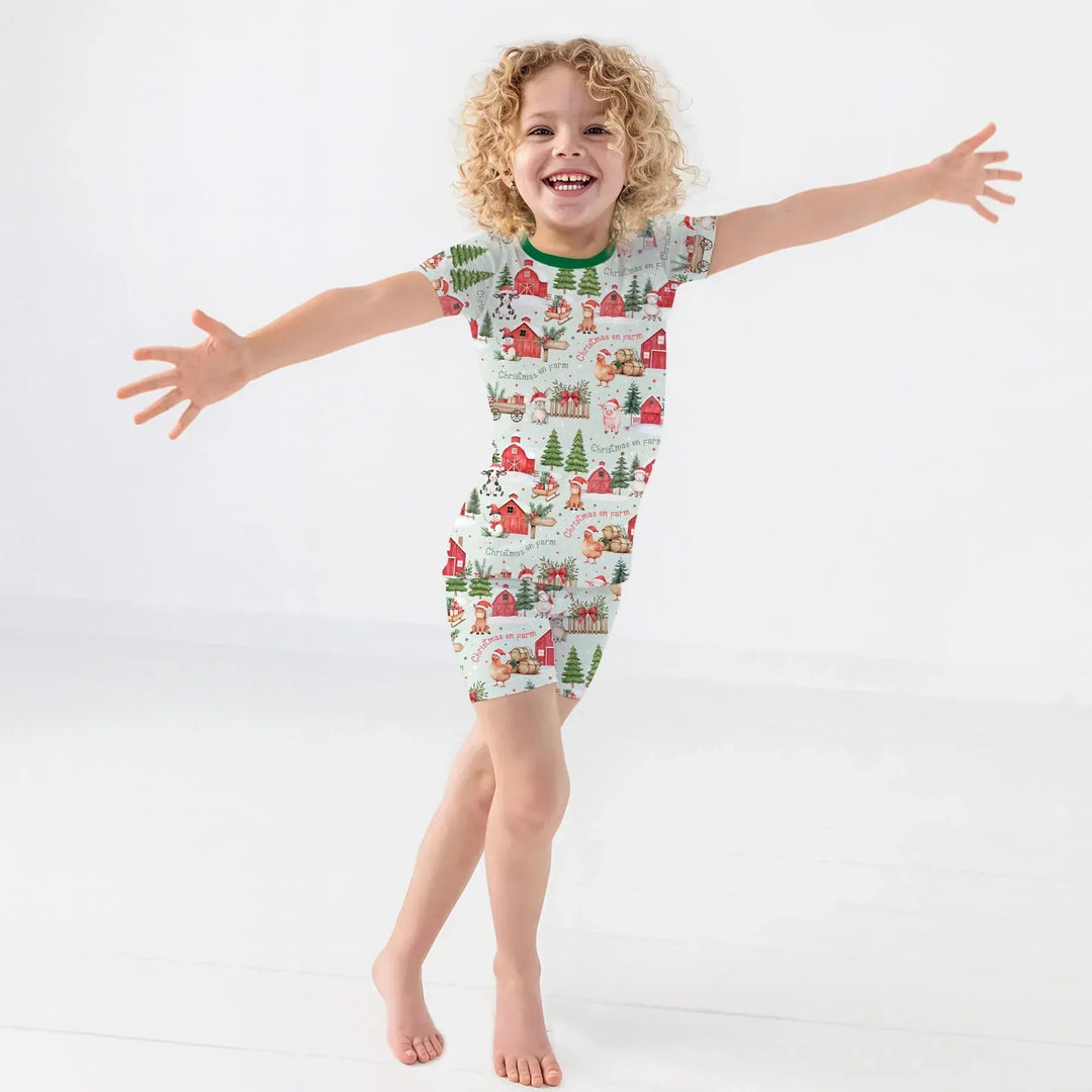 Template Zweiteiliges Pyjama-Set mit kurzen Ärmeln und Shorts