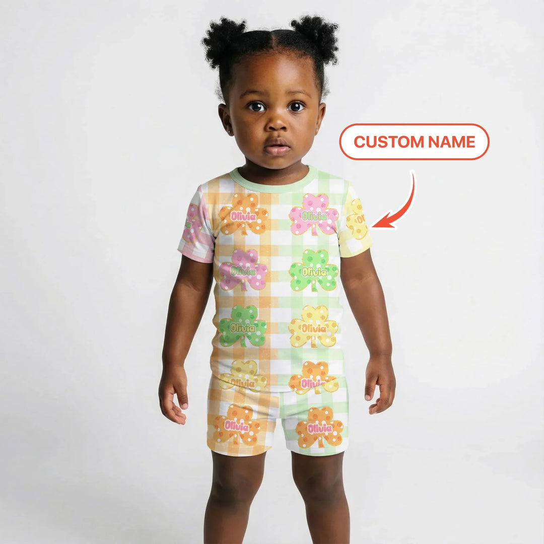 Zweiteiliges Pyjama-Set mit kurzen Ärmeln und Shorts im Sommer-Design