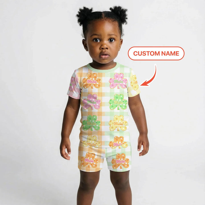 Zweiteiliges Pyjama-Set mit kurzen Ärmeln und Shorts im Sommer-Design