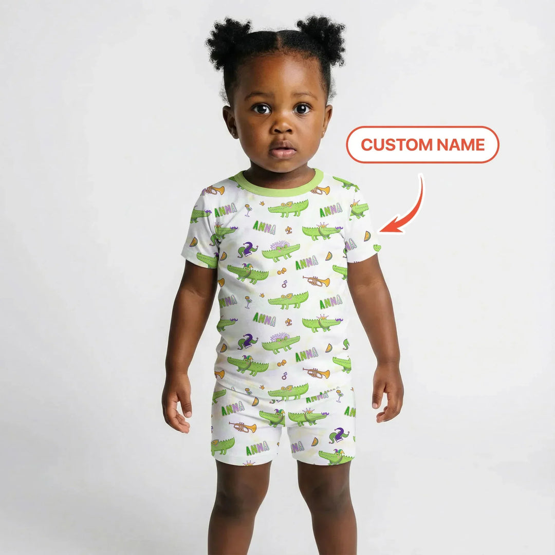 Zweiteiliges Pyjama-Set mit kurzen Ärmeln und Shorts im Sommer-Design
