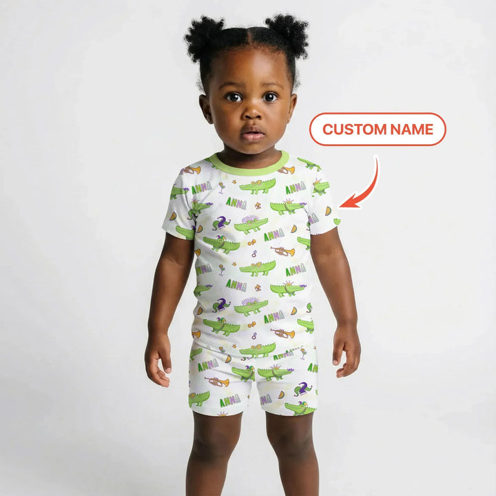 Zweiteiliges Pyjama-Set mit kurzen Ärmeln und Shorts im Sommer-Design