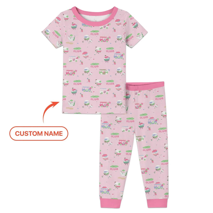 Zweiteiliges, kurzärmliges Pyjama-Set mit Marienkäfern