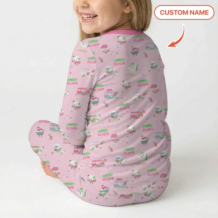 Zweiteiliges Langarm-Pyjama-Set mit Sommerfrüchten
