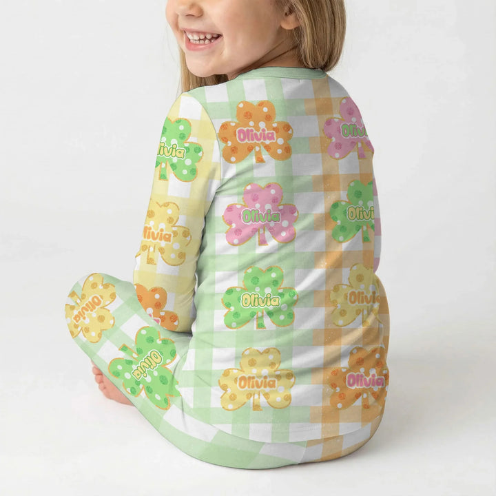 Zweiteiliges Langarm-Pyjama-Set mit Sommerfrüchten