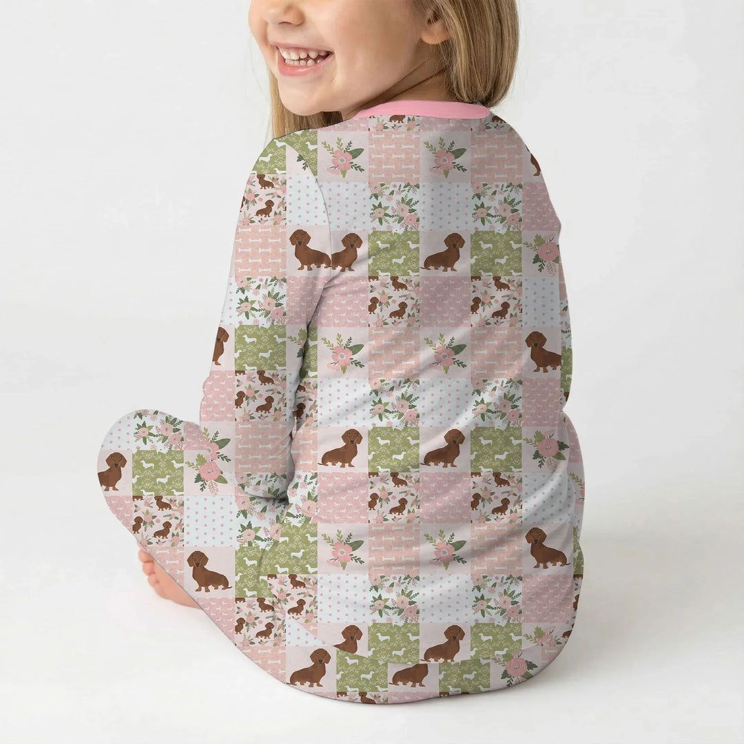 Zweiteiliges Langarm-Pyjama-Set mit Sommerfrüchten