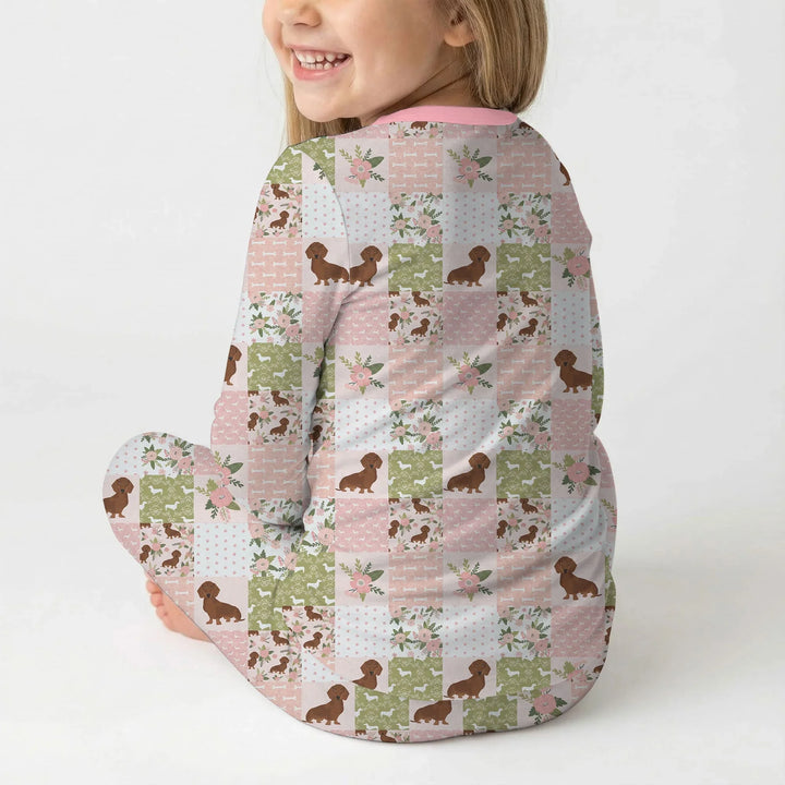 Zweiteiliges Langarm-Pyjama-Set mit Sommerfrüchten