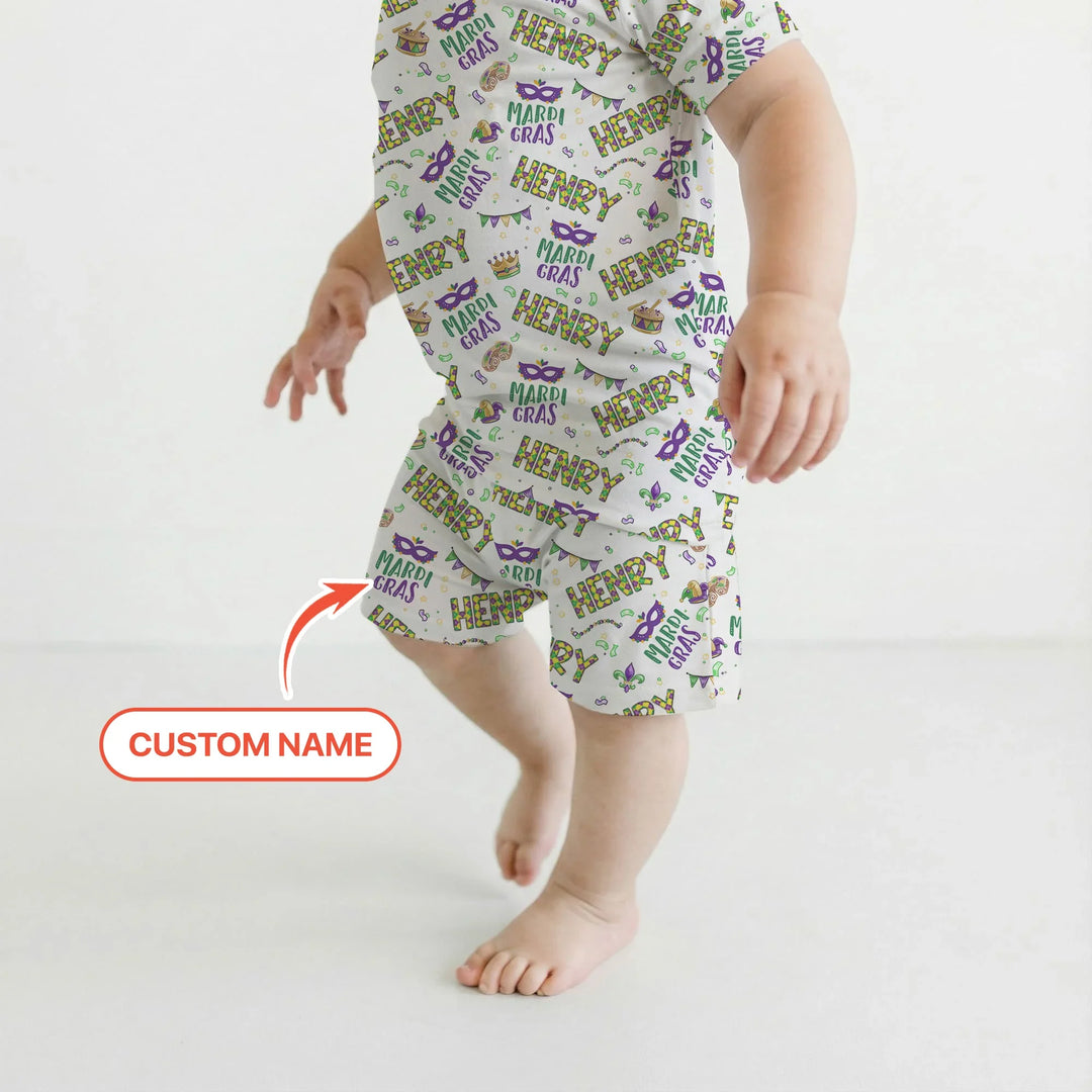Zweiteiliges Pyjama-Set mit kurzen Ärmeln und Shorts im Sommer-Design