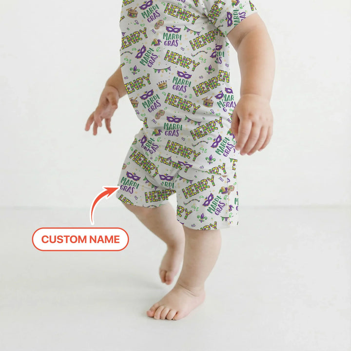 Zweiteiliges Pyjama-Set mit kurzen Ärmeln und Shorts im Sommer-Design